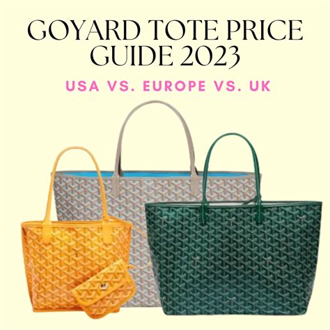 goyard tote bag price|Goyard 233 bag price 2022.